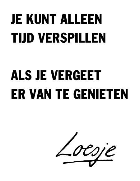 Loesje genieten